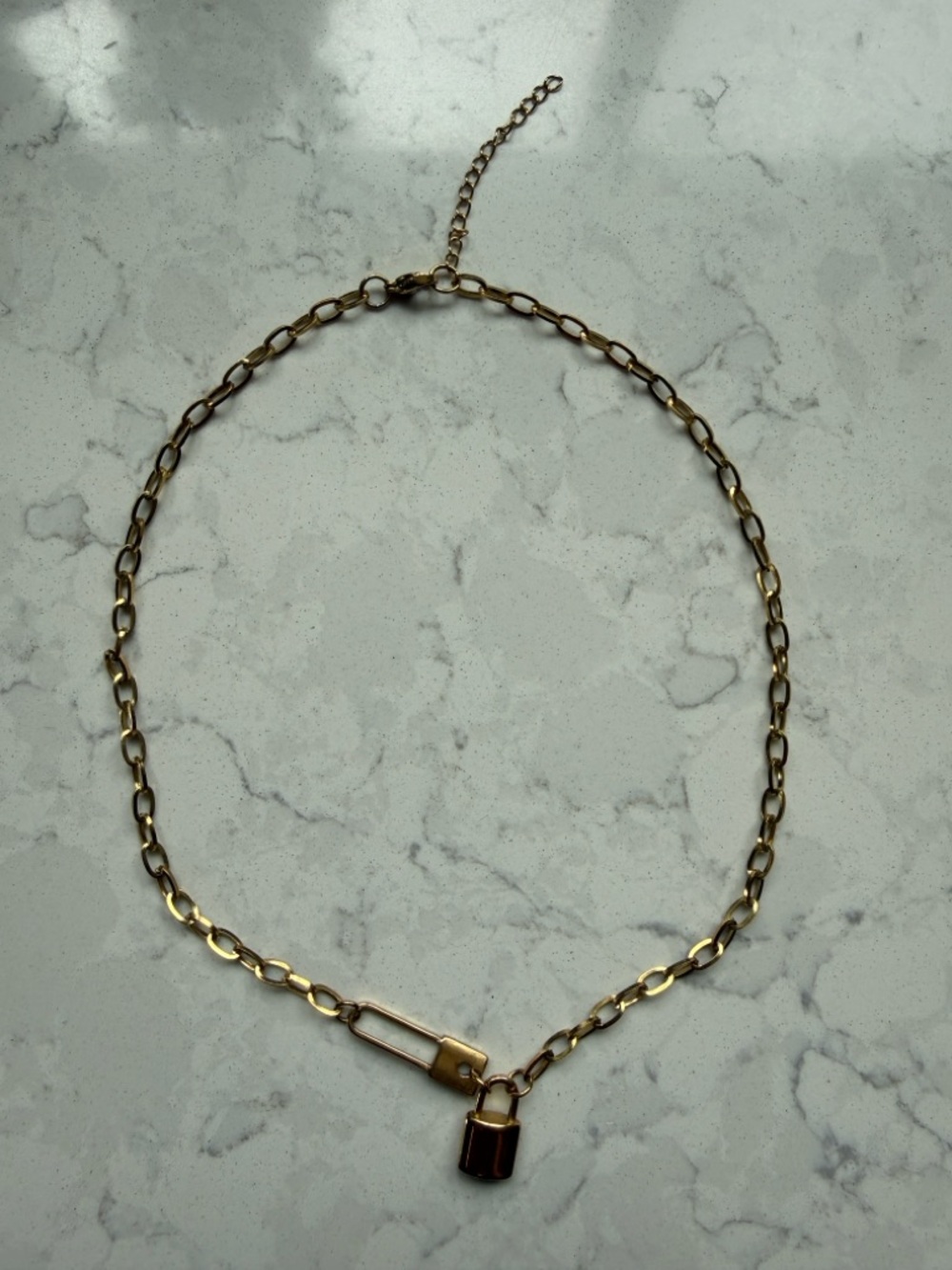 Gold Padlock Chain Necklace - Women Jewelry